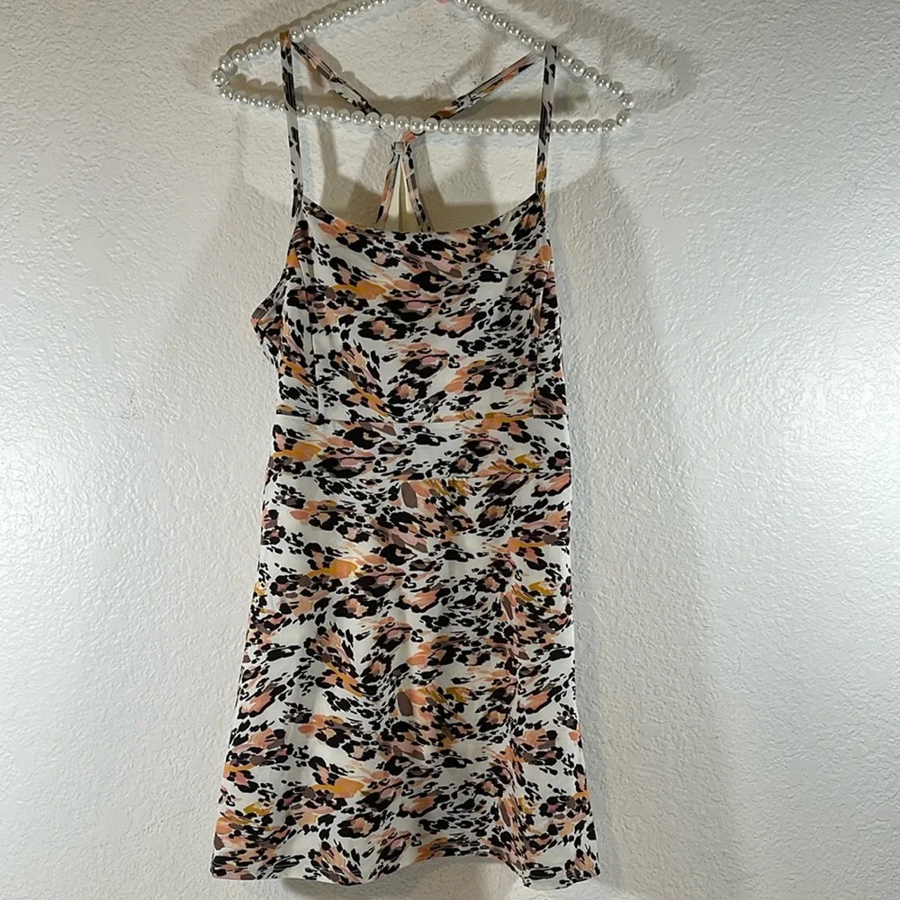 CALIA Spaghetti Strap Animal Print Performance Dress Shorts & Pockets Size Small